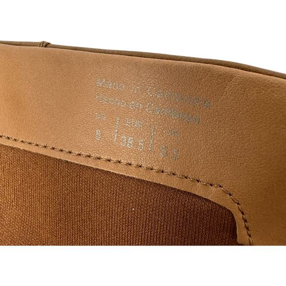 ALDO Tall Midcalf Riding Boots Womens Sz 8 Camel Brown Leather Expandable Calf - Picture 13 of 15